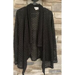 Lace Crochet Cardigan XL Chevron Fairycore Whimsigoth Boho Grunge Y2K
